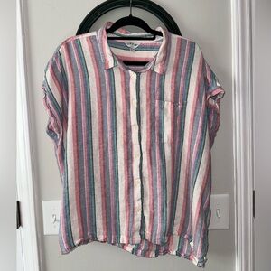 Orvis Women’s Short Sleeved Button Down Linen Shirt XXL